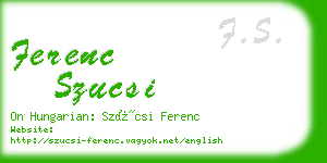 ferenc szucsi business card